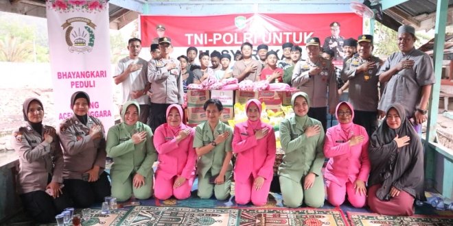 Peduli Bersama, Polres Agara dan Kodim 0108/Agara Salurkan Bantuan untuk Korban Kebakaran di Tiga Kecamatan