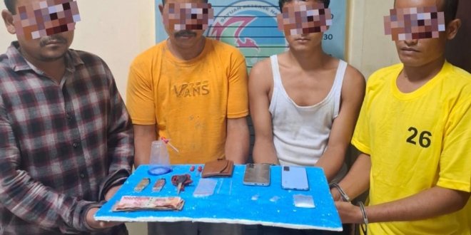 Empat Pria Warga Tuhi Jongkat Ditangkap Saat Gunakan dan Transaksi Sabu di Kebun Pisang