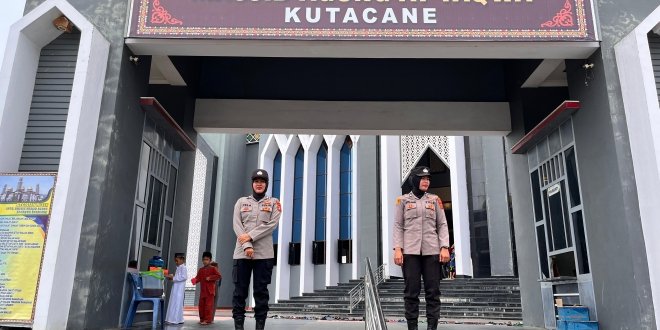 Polwan Polres Aceh Tenggara Laksanakan Pengamanan Sholat Jumat dan Mako Polres