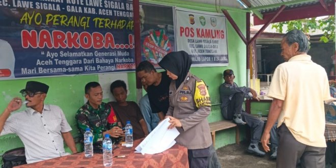 Bhabinkamtibmas Polres Aceh Tenggara Aktif di Pos Kamling, Ajak Warga Perangi Narkoba dan Jaga Kamtibmas