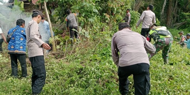 Polsek Lawe Sigala-gala Ikuti Karya Bakti dan Bakti Sosial Sambut HUT TNI ke-80