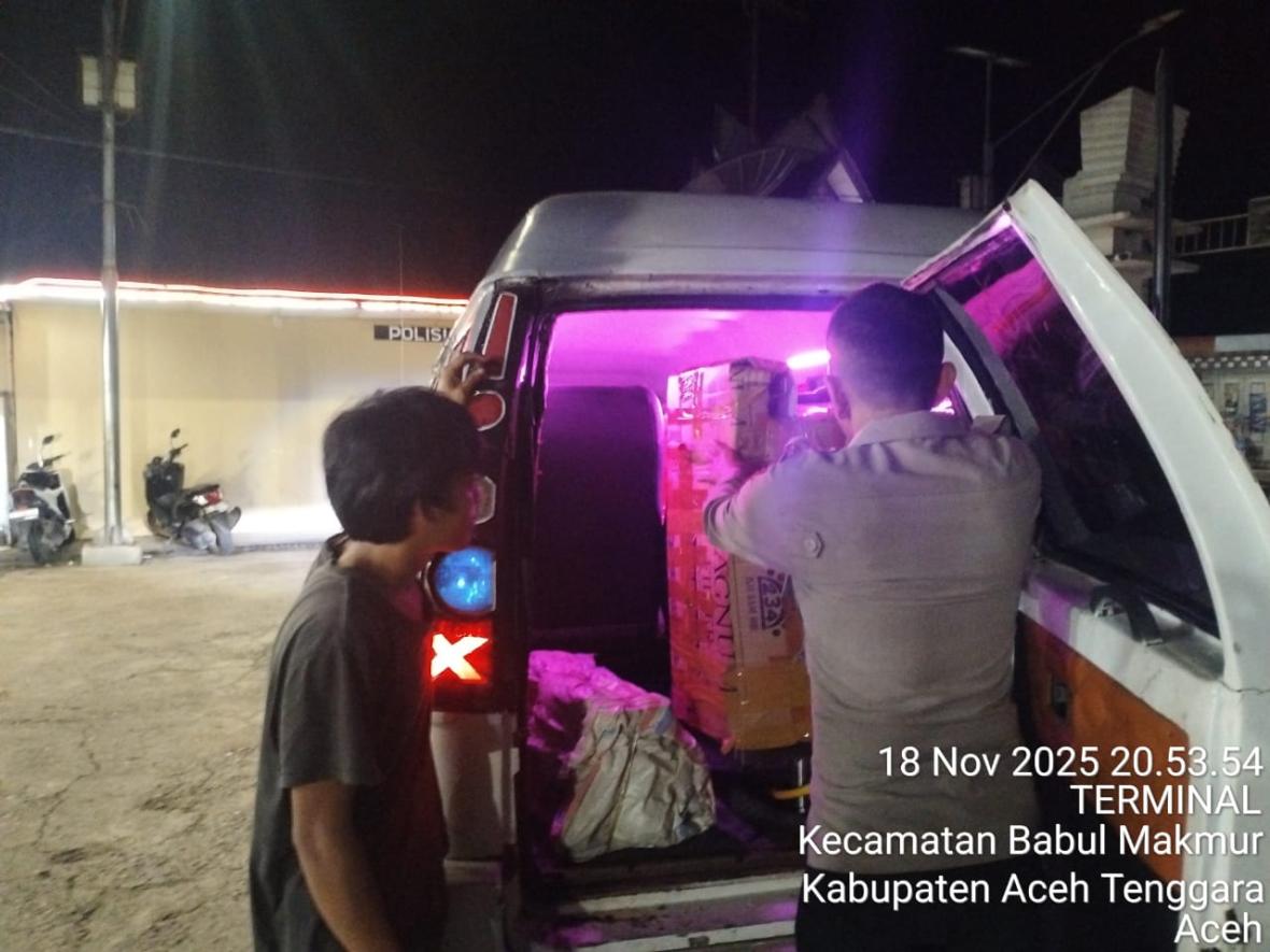 Perketat Jalur Perbatasan, Polsubsektor Lawe Pakam Polres Agara Lakukan Pemeriksaan Kendaraan untuk Cegah Masuknya Narkotika ke Aceh