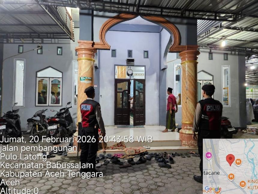 Polri untuk Masyarakat: Patroli Perintis Presisi Sat Samapta Polres Aceh Tenggara Amankan Shalat Tarawih