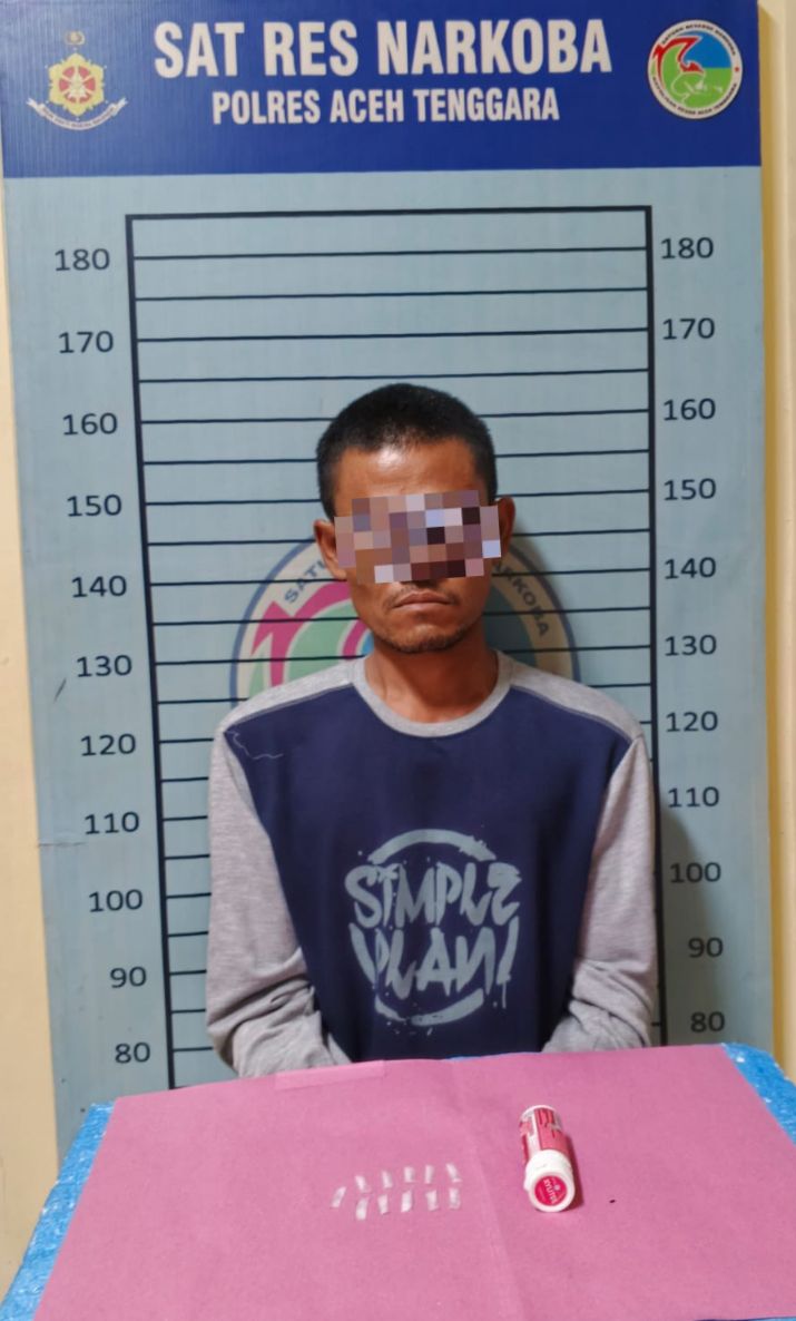 Satresnarkoba Polres Aceh Tenggara Tangkap Pelaku Penyalahgunaan Narkotika Jenis Sabu di Lawe Rutung