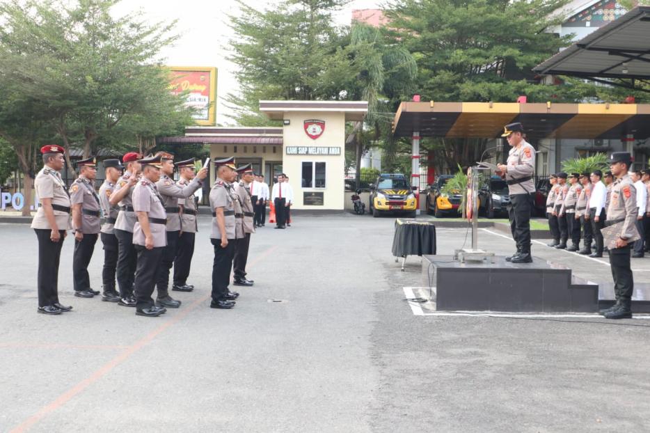 Kapolres Aceh Tenggara Pimpin Upacara Sertijab Waka Polres dan Sejumlah Pejabat Utama