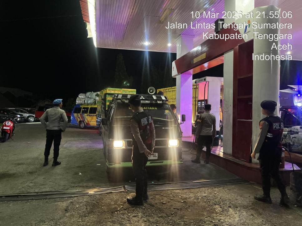 Sat Samapta Polres Aceh Tenggara Lakukan Patroli ke SPBU, Antisipasi Penimbunan BBM