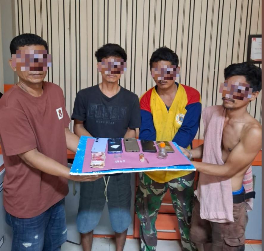 Berawal dari Laporan Warga, Polres Agara Amankan Empat Pelaku Penyalahgunaan Sabu di Lawe Sigala-gala