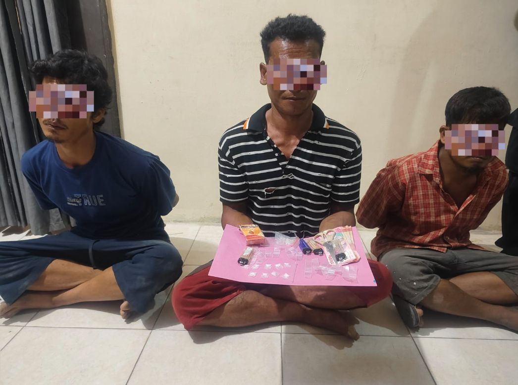 Polres Aceh Tenggara Amankan Tiga  Pelaku Narkotika Jenis Sabu di Desa Bukit Bintang Indah