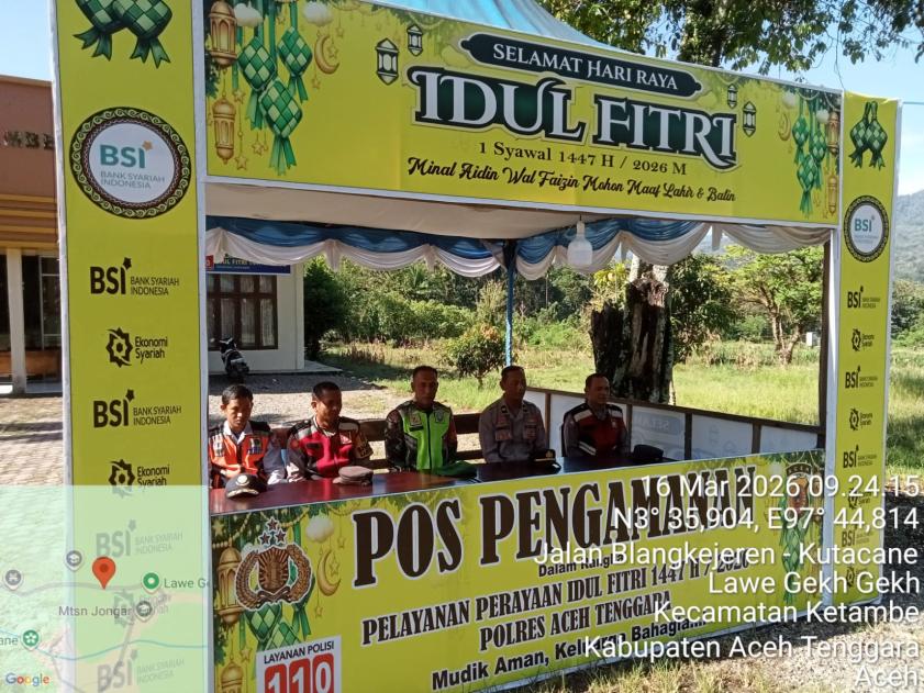 Pos Pengamanan Ketambe Siaga Berikan Pelayanan dan Pengamanan Perayaan Idul Fitri 1447 H