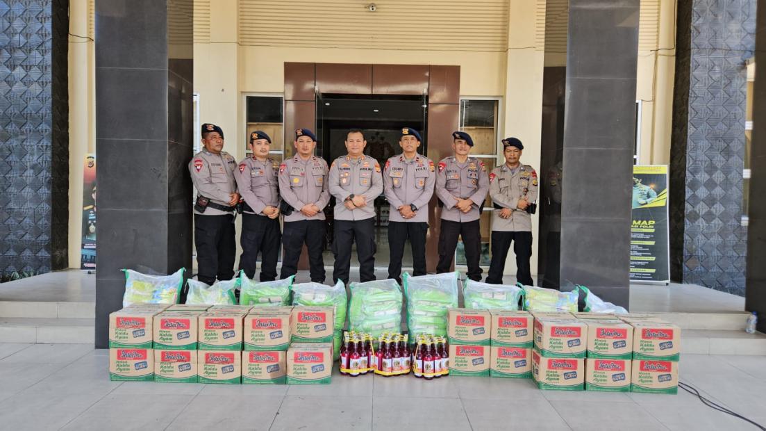 Kapolres Aceh Tenggara Pimpin Langsung Penyaluran Sembako dari Kapolda Aceh untuk Brimob Gayo Lues