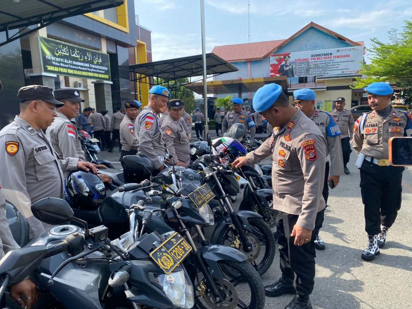 Sipropam Polres Aceh Tenggara Lakukan Pengecekan Senpi dan Kendaraan Dinas Polsek Jajaran