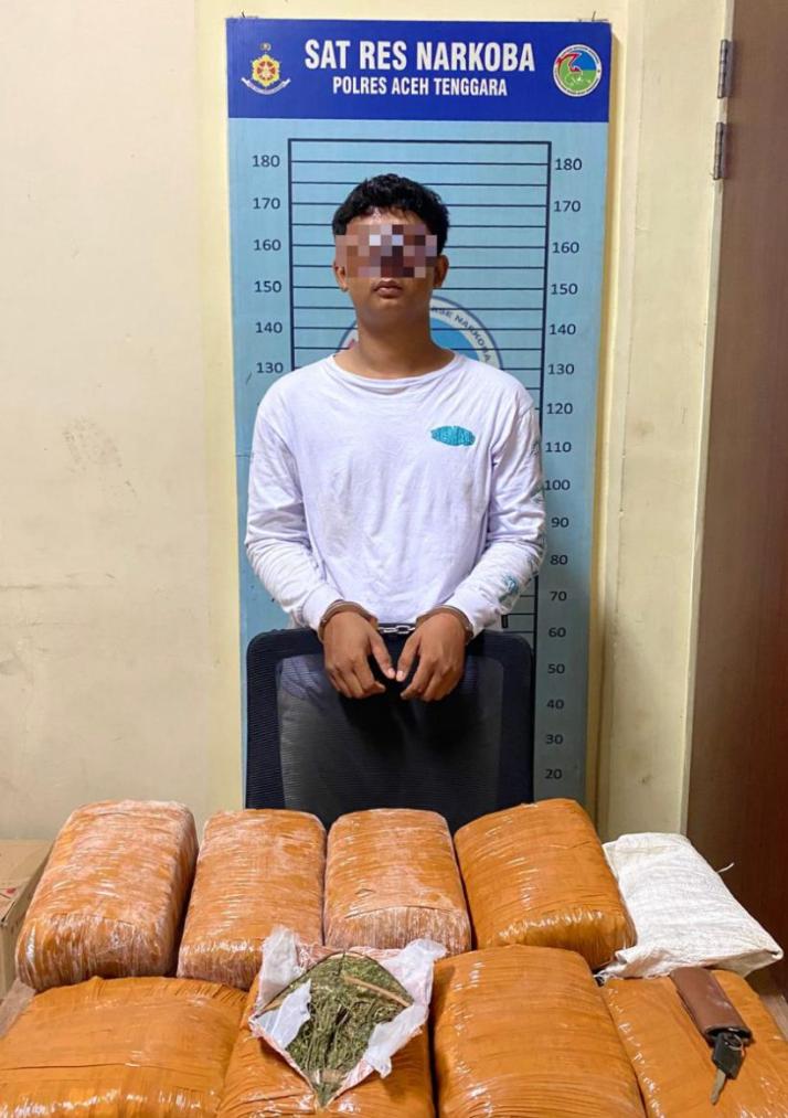 Satresnarkoba Polres Aceh Tenggara Gagalkan Peredaran 13,35 Kg Ganja, Seorang Pemuda Diamankan di Ketambe