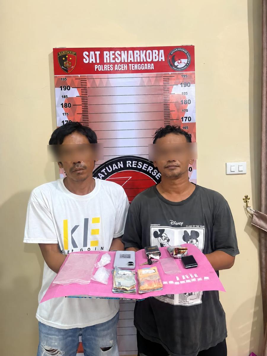13 Paket Sabu Tersembunyi di Bawah Lantai Kedai, Dua Pria Diamankan Polres Aceh Tenggara